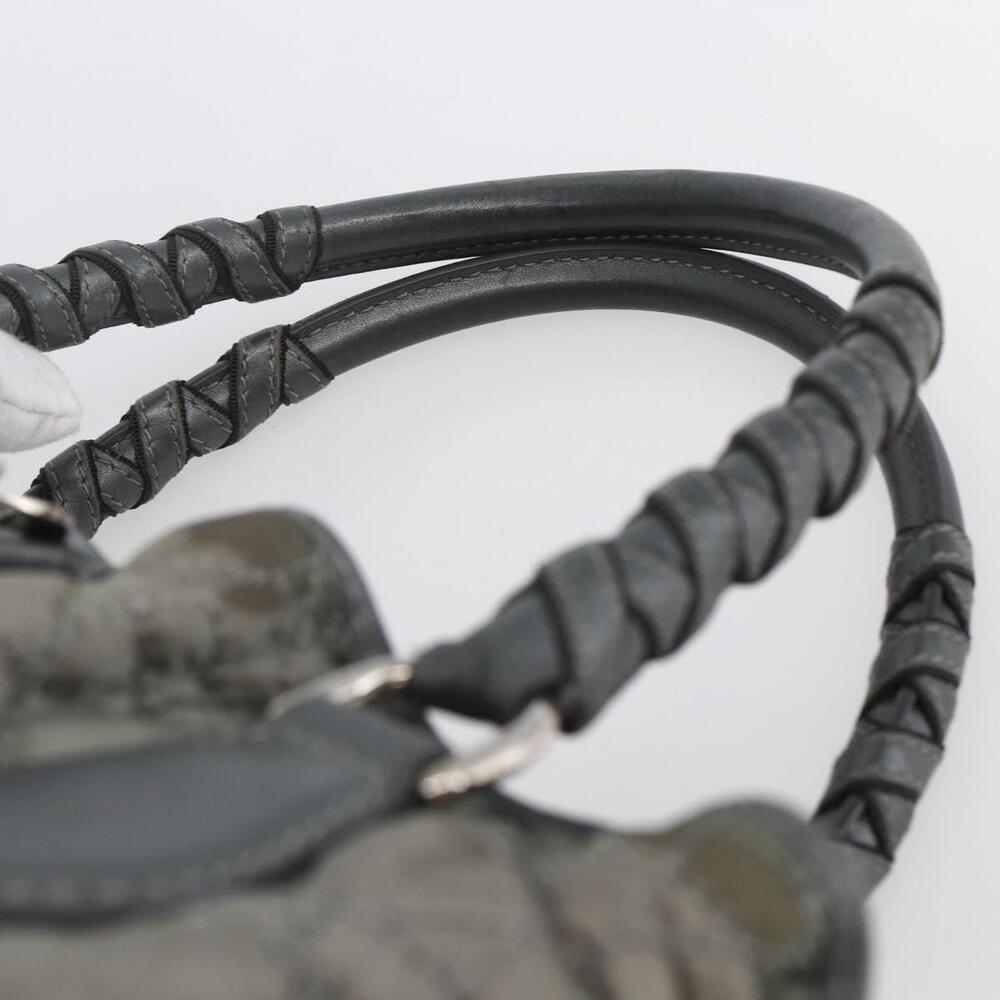 Christian Dior Canage Hand Bag Nylon Gray Silver Auth 147959 - Picture 14 of 16